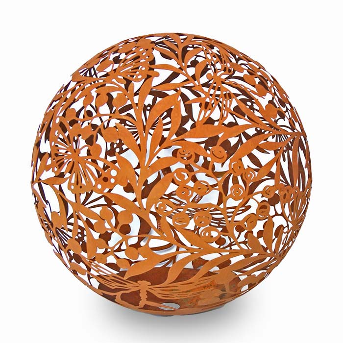 Corten Wildlife Garden Ball 50cm