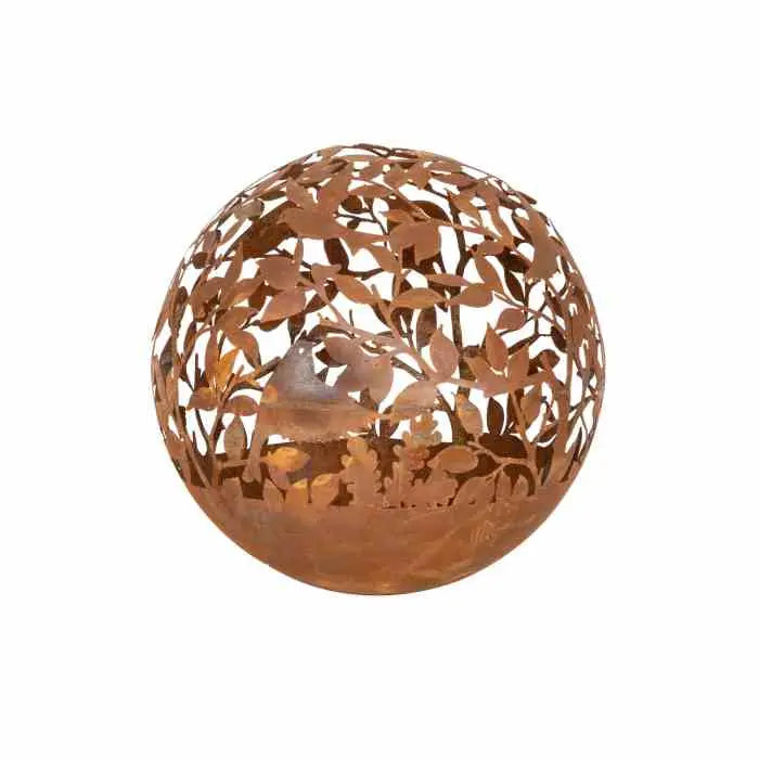 Corten Bird Garden Ball 50cm