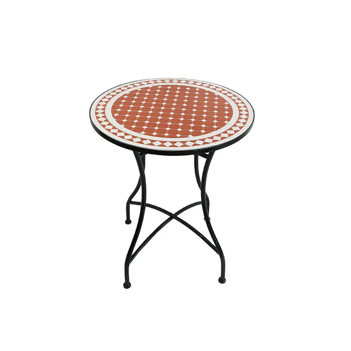 Terracotta & White Mosaic Bistro Table