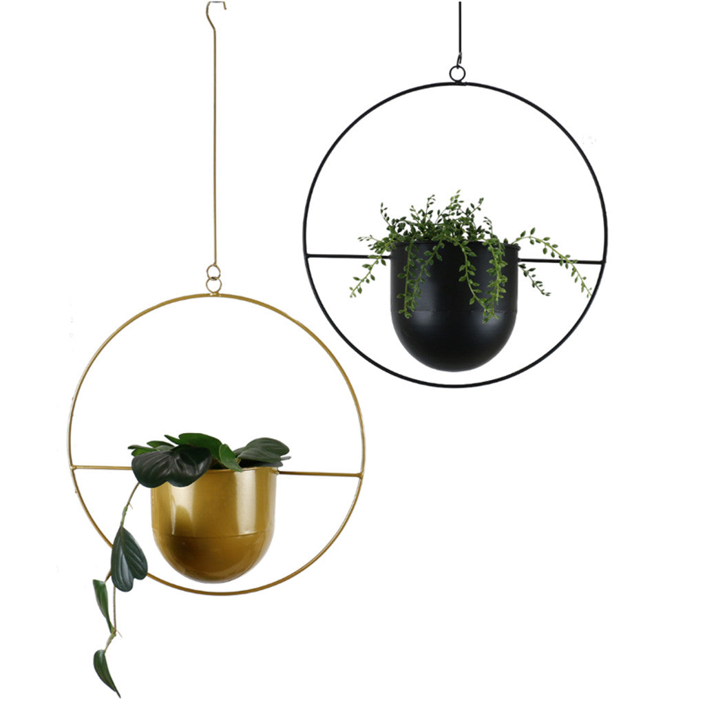 halo metal hanging planter Halo Frame Hanging Planter Circle