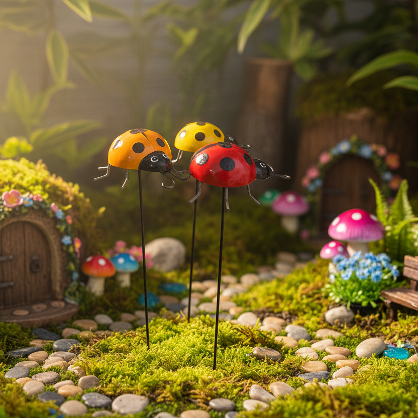 Ladybug Garden Stake Set/3