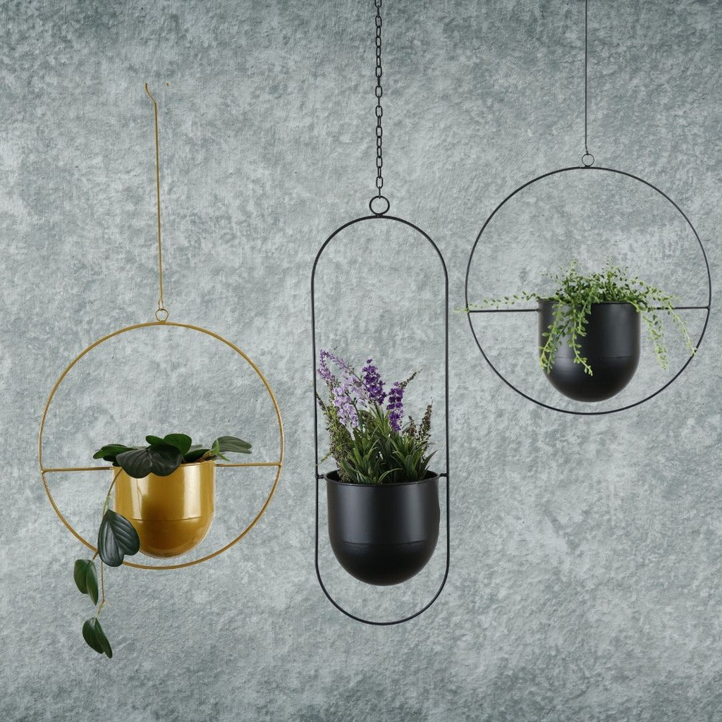 Halo Frame Hanging Planter Oval
