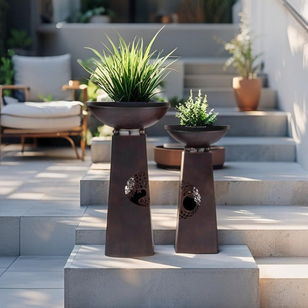Tree of Life Bird Bath / Fire Bowl - Smooth Brown LARGE