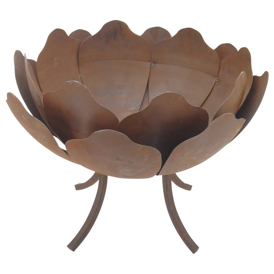 Lotus Flower Fire Bowl on Legs