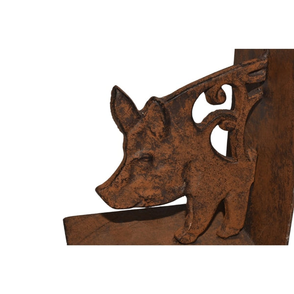 Cast Iron Pig Bookend Set