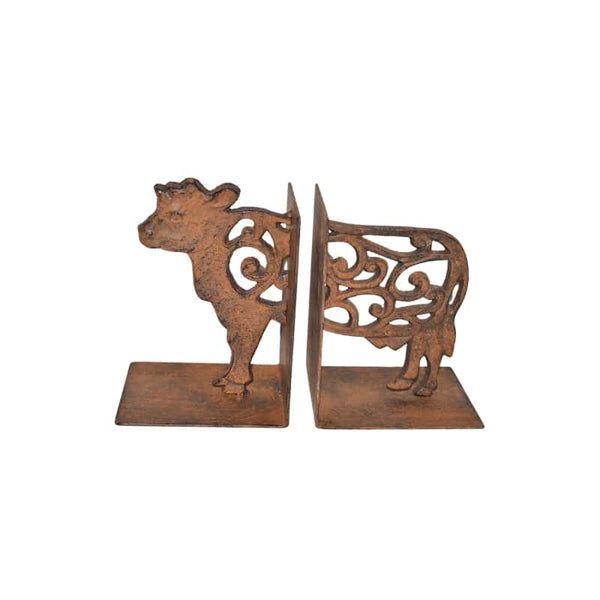 Cast Iron Cow Bookend Set