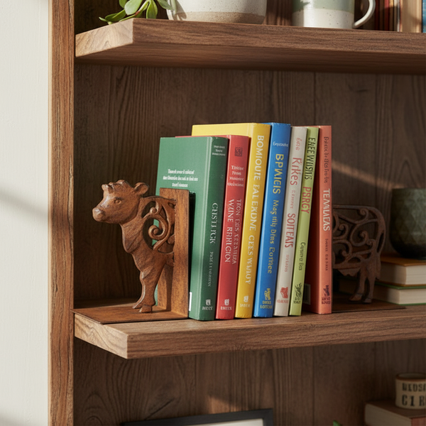 Cast Iron Cow Bookend Set
