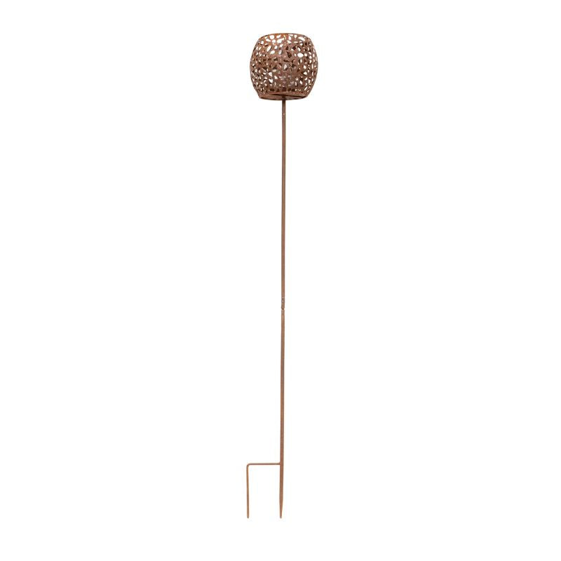 Outdoor Candle Holder Garden Stake Rust