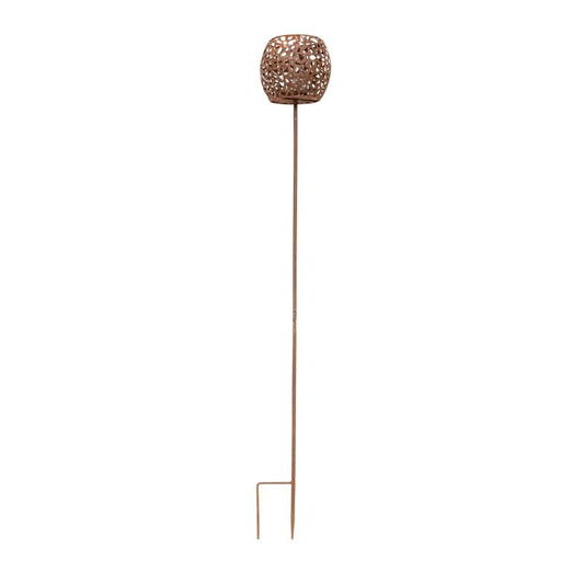 Outdoor Candle Holder Garden Stake Rust