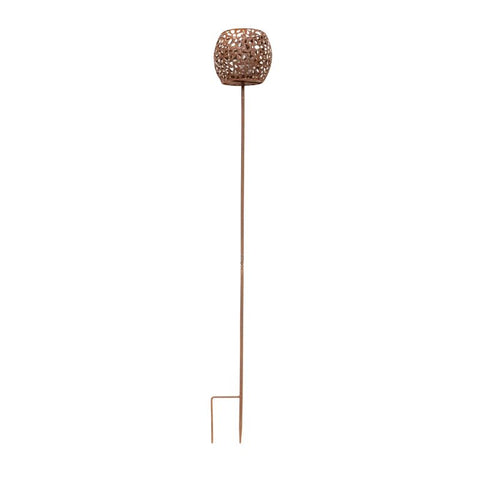 Outdoor Candle Holder Garden Stake Rust