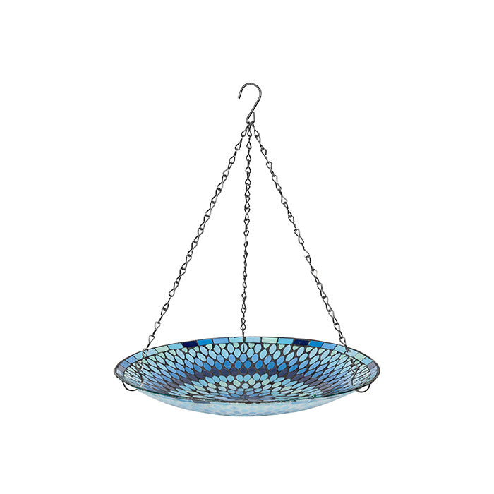 Blue Mosiac Hanging Bird Feeder