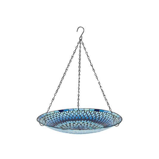 Blue Mosiac Hanging Bird Feeder