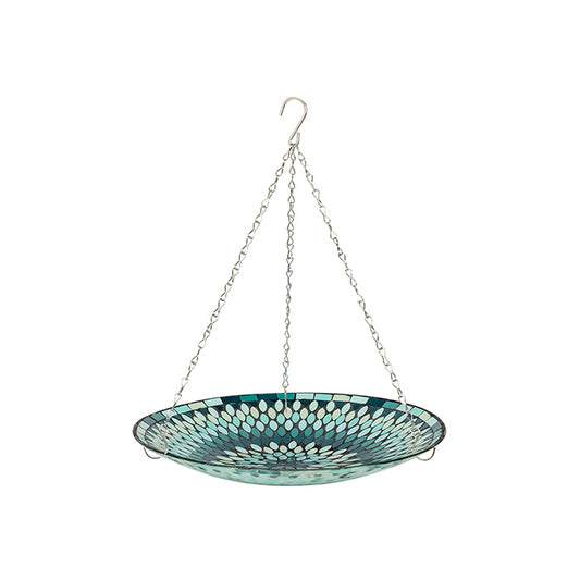 Green Mosiac Hanging Bird Feeder