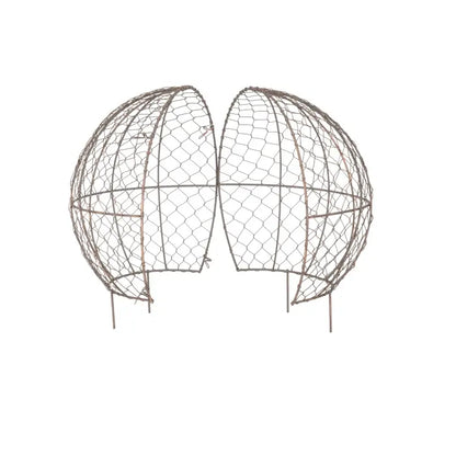 Wire Mesh Metal Ball Topiary Plant Frame 36x33cm Rust Copper