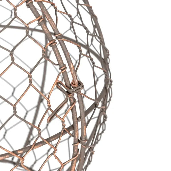 Wire Mesh Metal Ball Topiary Plant Frame 36x33cm Rust Copper