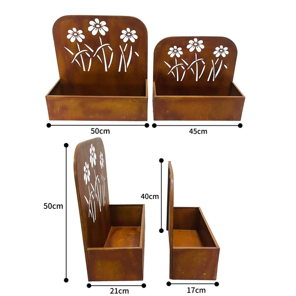 Floor/Wall Laser-cut ‘FLOWERS’ Planters Set/2