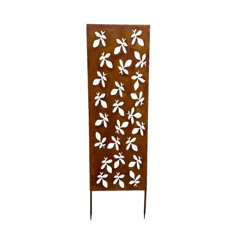 Rust Lasercut Garden Screen Stake 45x150cm