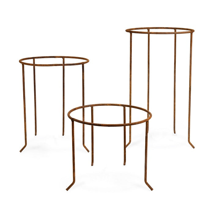 Rustic Pot Stand Set of 3 - pre-rusted metal