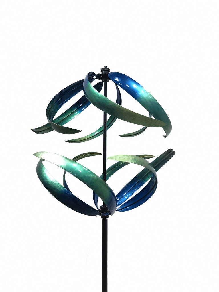 Wind Spinner East West Blue Wave