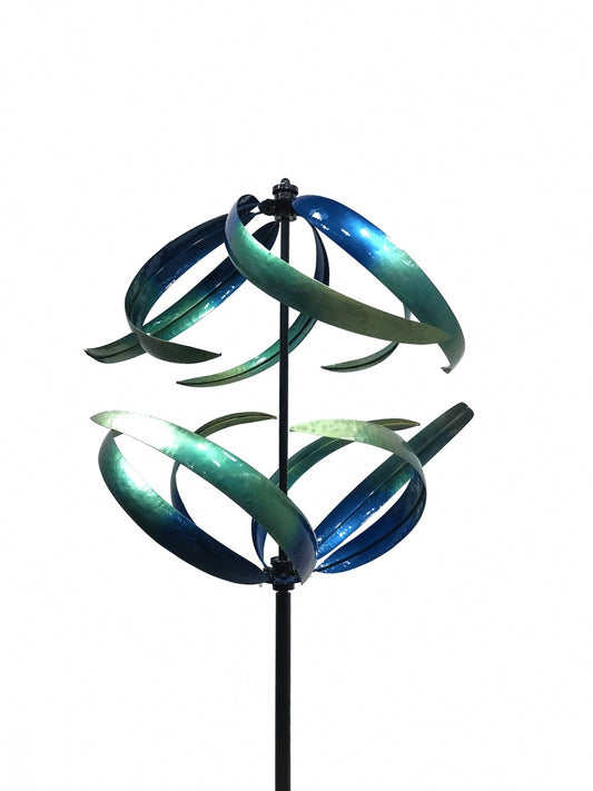 Wind Spinner East West Blue Wave