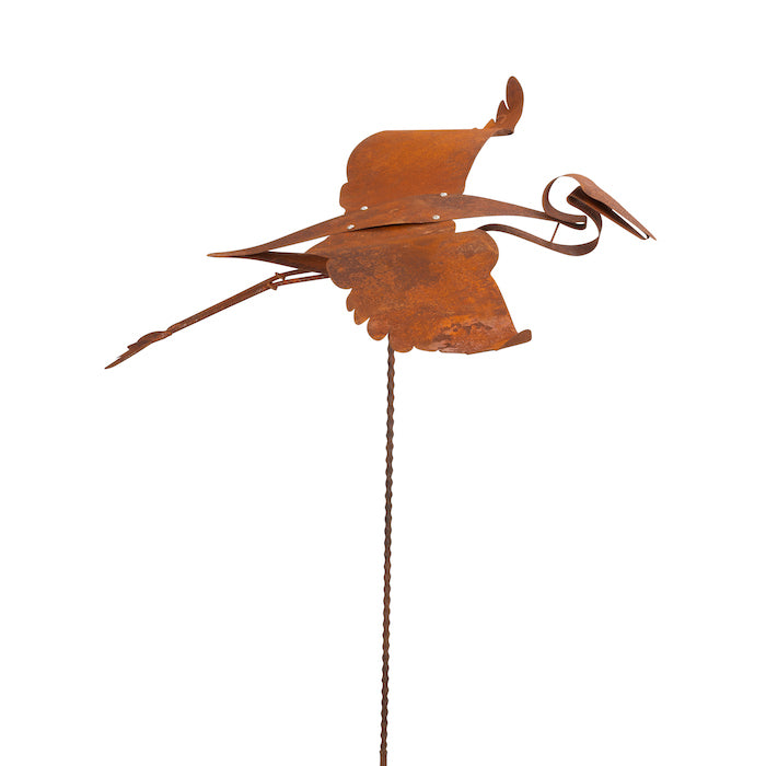 Rusty Wading Bird Garden Stake