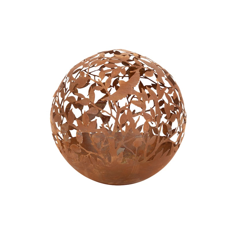 Corten Bird Garden Ball 40cm