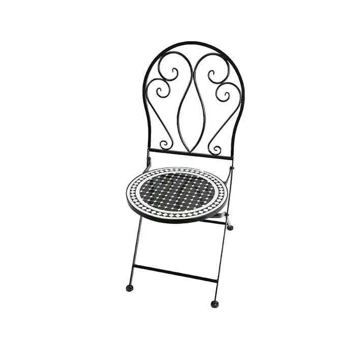 Black & White Mosaic Bistro Chair