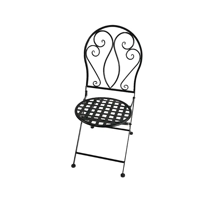 Black Metal Chair with lattice seat