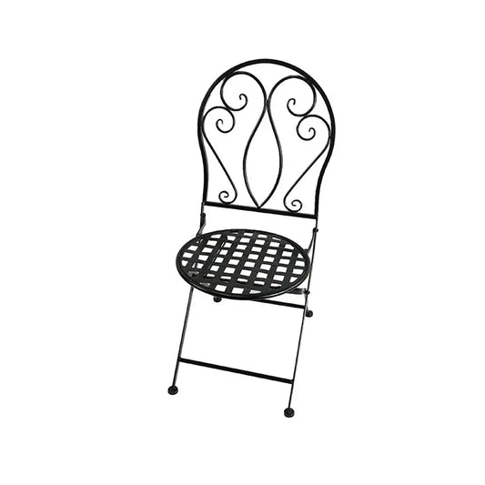 Black Metal Chair with lattice seat