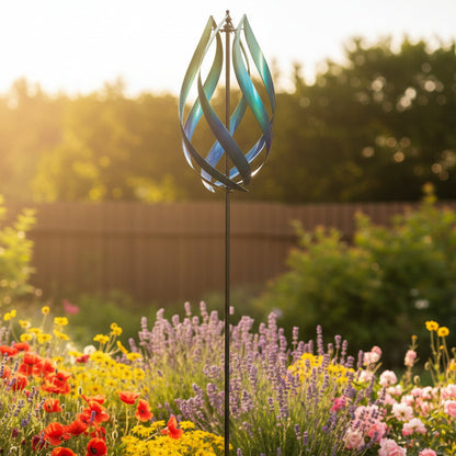 Wind Spinner Tall Lotus Blue