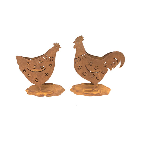Rust Chook Planters Set/2