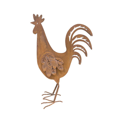 Rusty Rooster Garden Statue