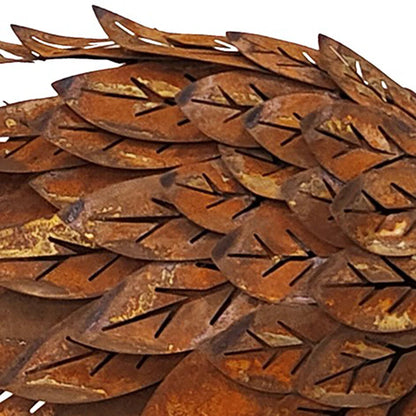 Large Rust Peacock Sculpture