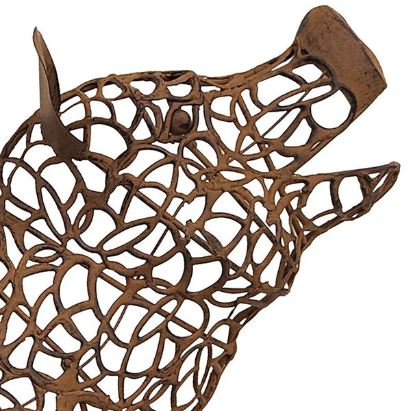 Happy Pig Rusty Metal Wall Art