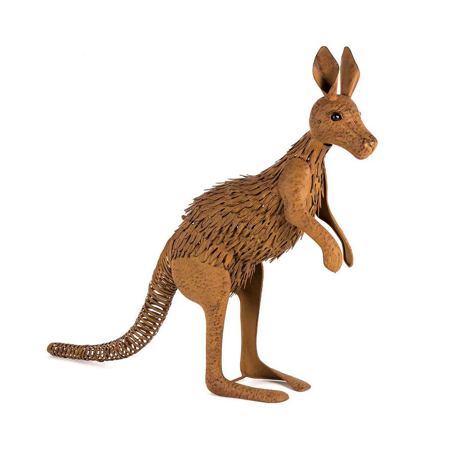Rusty Kangaroo Garden Statue