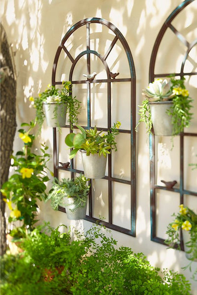 French Style Window Wall Art & Planter
