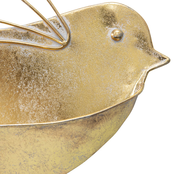 Lustre Gold Bird Planter Set/2