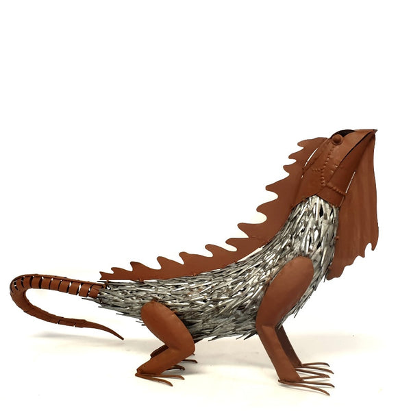 Silver Lizard Sculpture