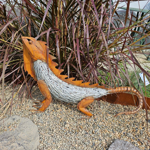 Silver Lizard Sculpture