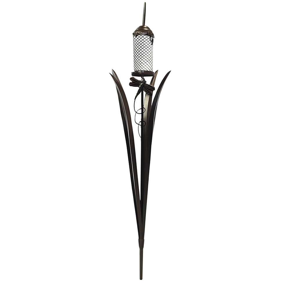Bulrush & Dragonfly Birdfeeder Stake