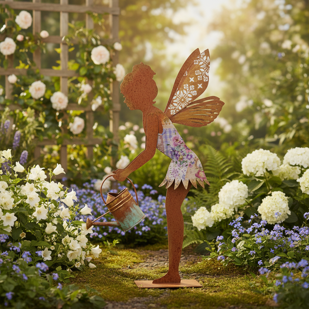 Enchanted Laser‑Cut Watering Can Fairy