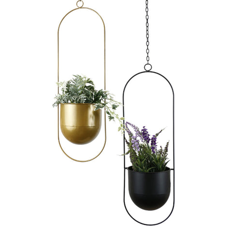 Halo Frame Hanging Planter Oval