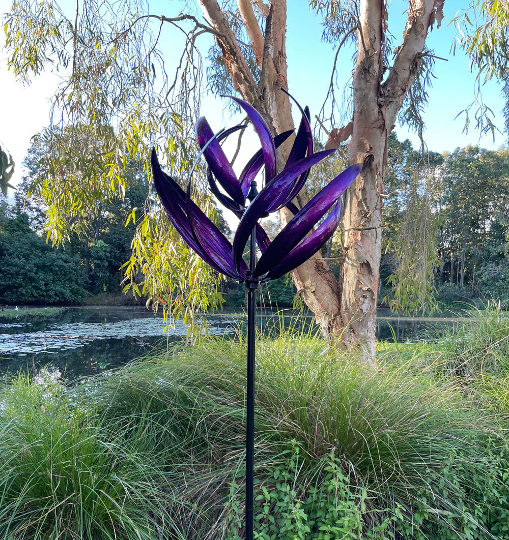 Wind Spinner Electric Purple Lotus