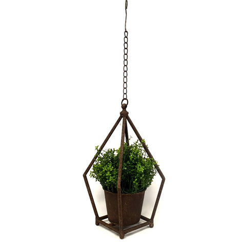 Geometric Hanging Metal Planter