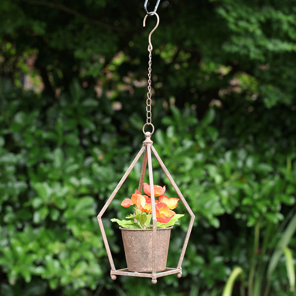 Geometric Hanging Metal Planter