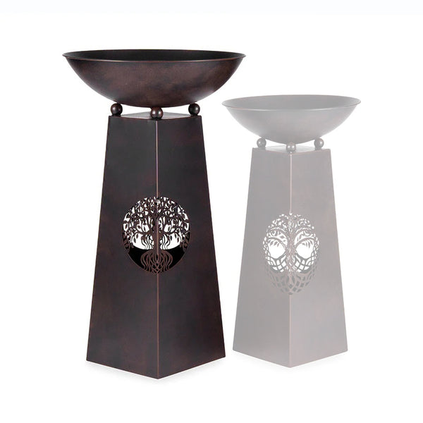 Tree of Life Bird Bath / Fire Bowl - Smooth Brown LARGE