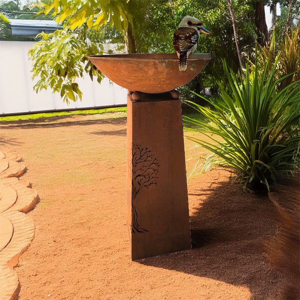 Rust Metal Tree of Life Bird Bath / Fire Bowl - SMALL