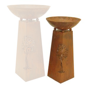 Rust Metal Tree of Life Bird Bath / Fire Bowl - SMALL