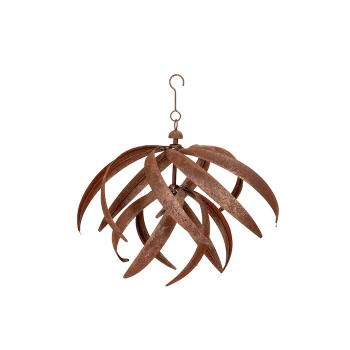 Wind Spinner Rust Hanging Lotus