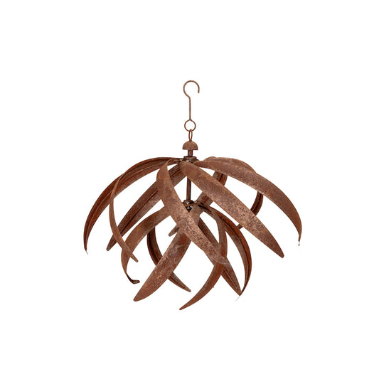 Wind Spinner Rust Hanging Lotus